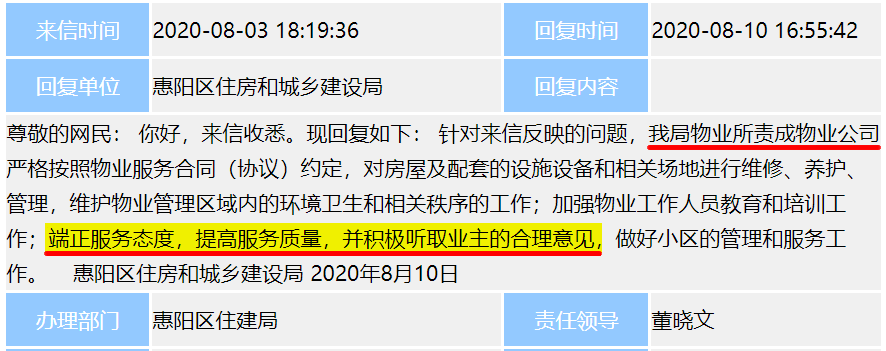 住建局责成物业公司端正服务态度提高服务质量